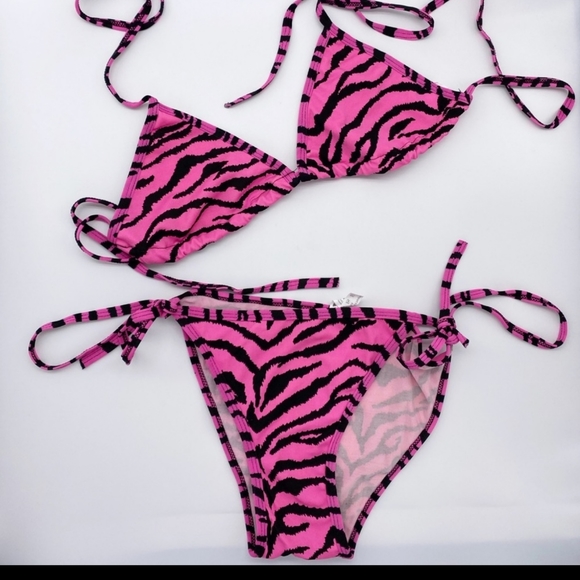 Lot of 3 Classic String Bikinis Zebra Animal - Picture 3 of 10